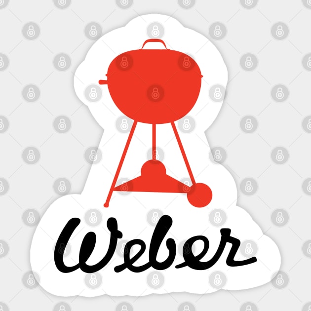 Vintage Weber Script and Wood Dale kettle grill Sticker by zavod44